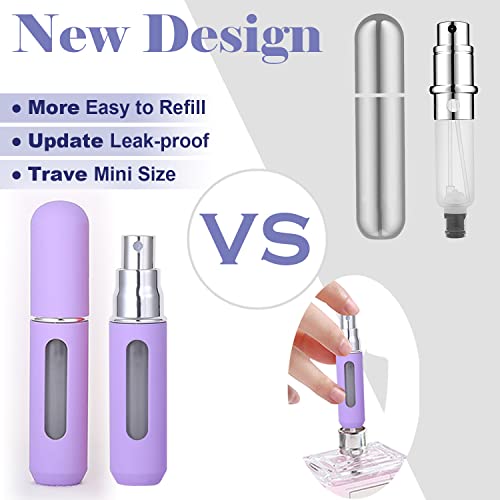 KAYZON Portable Mini Refillable Perfume Atomizer - Travel Size Spray Bottles for Women - Underfill Scent Pump Case Travel Fragrance Empty Container Bottom Refill Perfume Bottle for Traveling 5ml