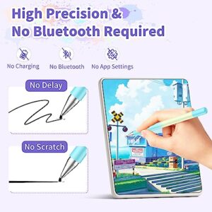 Stylus Pens for Touch Screens, High Precision 2-in-1 Disc Stylus Pen with Magnetic Adsorption, Compatible with  iPad/iPhone/Tablets/Android and All Capacitive Touch Screens (Blue Light Yellow)