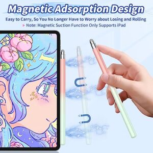 Stylus Pens for Touch Screens(2 Pcs), High Precision Magnetic Adsorption 2-in-1 Stylus Pen for iPad Compatible with iPhone and All Touch Screens