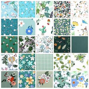 70 Pcs 10 x 10 Inch Cotton Fabric Square No Repeat Patchwork Fabrics Multi Color Printed Floral Square Patchwork Fabric Quilting Fabric Bundles for DIY Crafts Cloths Handmade Accessory (Fresh Style)