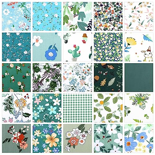 70 Pcs 10 x 10 Inch Cotton Fabric Square No Repeat Patchwork Fabrics Multi Color Printed Floral Square Patchwork Fabric Quilting Fabric Bundles for DIY Crafts Cloths Handmade Accessory (Fresh Style)