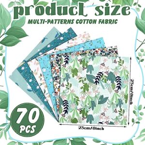 70 Pcs 10 x 10 Inch Cotton Fabric Square No Repeat Patchwork Fabrics Multi Color Printed Floral Square Patchwork Fabric Quilting Fabric Bundles for DIY Crafts Cloths Handmade Accessory (Fresh Style)