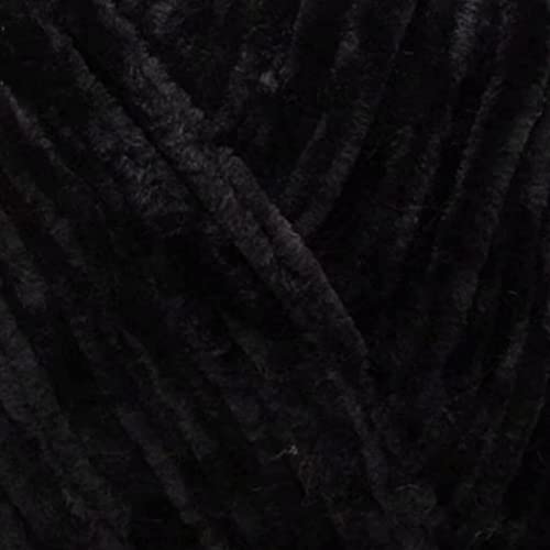 Black Solid Color Hand Woven Thick Crochet Thread Chenille Velvet Yarn Soft Wrapping for Craft Scarves Sports Blankets 100g