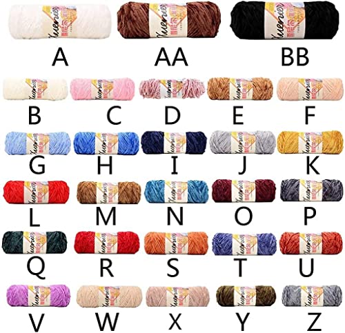 White Solid Color Hand Woven Thick Crochet Thread Chenille Velvet Yarn Soft Wrapping for Craft Scarves Sports Blankets 100g