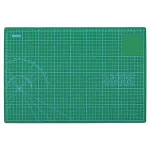 diyself self healing sewing mat, 18" x 12" rotary cutting mat for craft, 5-ply double sided table protector cutting mat for sewing fabric quilting scrapbooking, a3, green