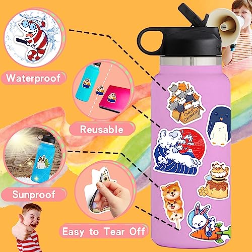 Cute Vinyl Stickers for Kids Teens Adults 150 Pcs/Pack Cartoon Animal Waterproof Stickers for Water Bottle Laptop Tablet Phone Skateboard Scrapbook Journal Luggage Skateboard School Classroom Prizes