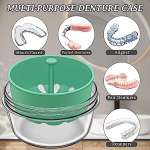 Denture Case, Absolutely Leak-Proof Denture Bath, Practical Denture Case With Strainer For Dentures, Retainer, Mouth Guard & Night Guard, Portable Denture Cup For Traveling