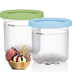 Shakven Ice Cream Pints Cup | Reusable Ice Cream Containers with Lids for Ninja Creami Pints,Compatiblewith NC301 NC300 NC299AMZ Series Ice Cream Maker,Dishwasher Safe, Airtight & Leaf-Proof