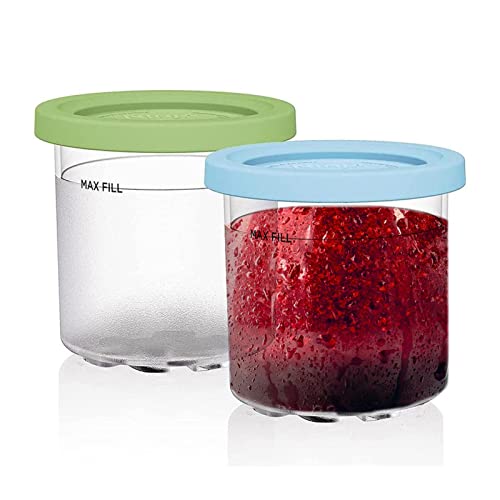 Shakven Ice Cream Pints Cup | Reusable Ice Cream Containers with Lids for Ninja Creami Pints,Compatiblewith NC301 NC300 NC299AMZ Series Ice Cream Maker,Dishwasher Safe, Airtight & Leaf-Proof