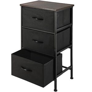 tall dresser storage drawers stand with 3 removable fabric drawers-organizer unit for bedroom, living room, storage bins with drawers