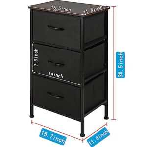 Tall Dresser Storage Drawers Stand with 3 Removable Fabric Drawers-Organizer Unit for Bedroom, Living Room, Storage Bins with Drawers