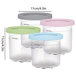 PROKTH 4 Packs Ice Cream Containers for Ninja Creami, Ninja Creami Pints and Lids, Creami Pint Containers for NC301, NC300, NC299AMZ, CN305A, CN301CO Series, Reusable and Dishwasher Safe
