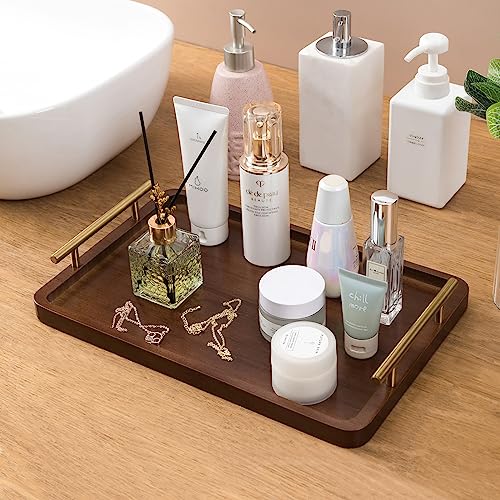 Santentre Serving Tray 14"x9" Coffee Table Tray with Handles Decorative Tray for Kitchen Counter,Trays for Eating,Kitchen Table,Home Decor,Living Room Decor,Tea Serving Tray for Breakfast in Bed