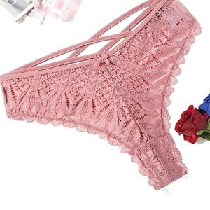 Avidlove Women‘s Sexy Panties Lace Bikini Underwear Cross String Hipster Panties Pink M