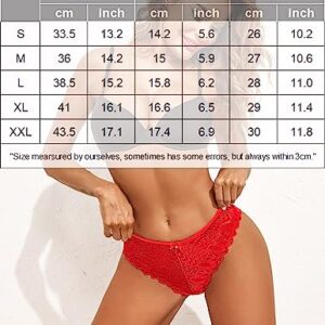 Avidlove Women‘s Sexy Panties Lace Bikini Underwear Cross String Hipster Panties Pink M