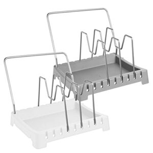 hoement 2pcs desktop storage rack desktop stand metal stand wall mounted dish drying rack cutting board rack pan lid holder pot lid stand pan cover rest home supply cooking ladle holder