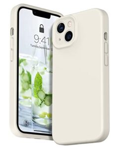 bentoben for iphone 13 case, phone case iphone 13, soft silicone gel rubber bumper microfiber lining hard back shockproof protective phone cover for iphone 13 6.1", antique white