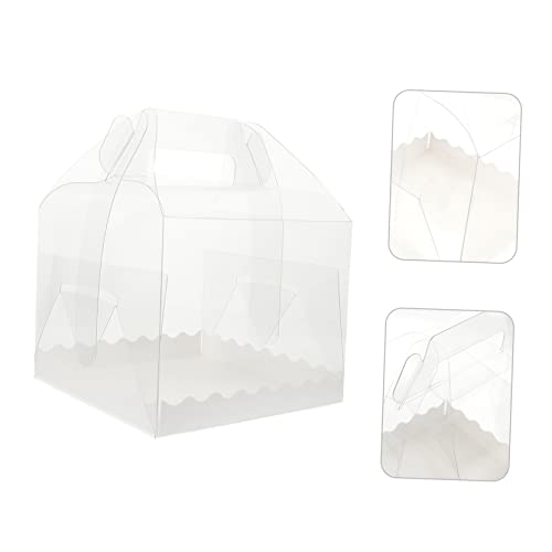 Zerodeko 10pcs Boxes Portable Cake Box Disposable Containers Food Containers Disposable Mini Boxes Bakery Boxes Containers with Lids Transparent Bakery Box Candy Packing Box Cake Container