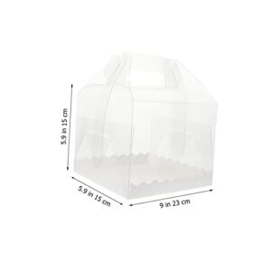 Zerodeko 10pcs Boxes Portable Cake Box Disposable Containers Food Containers Disposable Mini Boxes Bakery Boxes Containers with Lids Transparent Bakery Box Candy Packing Box Cake Container