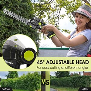 Saker Cordless Hedge Trimmer-20V Electric Shrub Trimmer Grass Shears Handheld Grass Cutter, Hedge Shear for Garden, Lawn (Only 2 Blades)