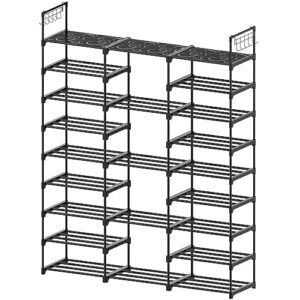 baleine 9 tiers shoe rack organizer, vertical large capacity shoe storage shelf stackable shoe racks for entry hallway, closet, bedroom, garage