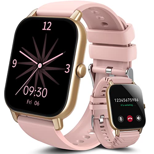 Aptkdoe Smart Watch, Fitness Tracker with Dail Calls Speaker, 1.85" Touch Screen IP68 Waterproof Smartwatch, 112 Sport Modes Activity Tracker with Heart Rate Monitor, Pedometer Watch for Women Pink