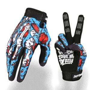 fastgoose skeleton-paw motorcycle gloves for men & women, men's cycling gloves breathable biker gloves for atv bmx mtb motocross racing dirtbike (blue0001, large)