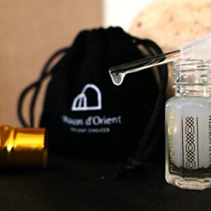 Maison d'Orient Vanilla Musk Perfume Oil in Arabian Bottle with Applicator and Pouch for Weddings, Parties, and Baby Showers