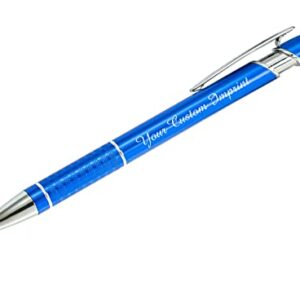 Express Pencils Customized Pens with Stylus - Metal Pens - Custom Printed Name Pens with Black Ink Personalized & Imprinted with Logo or Message -Great Gift Ideas- 12 pcs/pack (Blue)