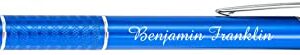 Express Pencils Customized Pens with Stylus - Metal Pens - Custom Printed Name Pens with Black Ink Personalized & Imprinted with Logo or Message -Great Gift Ideas- 12 pcs/pack (Blue)