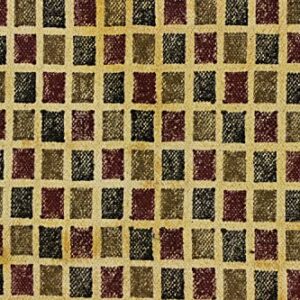 Casavani Hand Block Printed Cotton Dhurrie Geometric Yellow & Brown Area Rug Easy Washable Dhurrie Best Uses For Bedroom,Living Room,Dining Room,Bathroom,Kitchen 3x10 Feet Runner