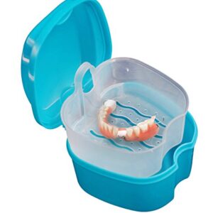 Container Case Box Teeth Storage False Box with Hanging Bath Denture Net Tooth care Mens Electric Toothbrush (Sky Blue, One Size)