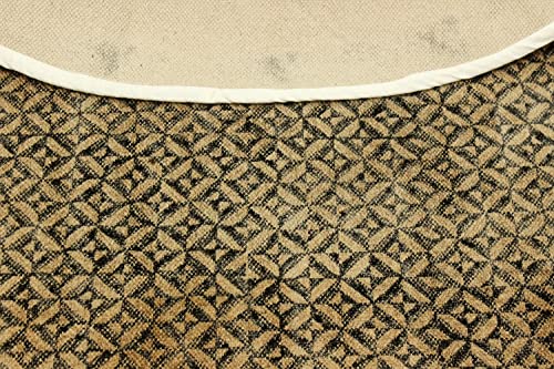 Casavani Indian Handmade Area Rug Geometric Brown & Beige Round Area Dhurrie Best Uses For Garden Yoga Mat Rugs For Kids Room,Bedroom,Dining Room,Balcony,Kitchen For 3x3 4x4 5x5 Feet 8x8 Feet Round