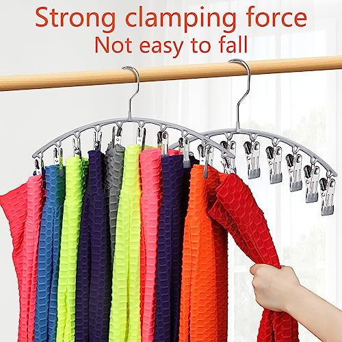 Pants Hangers Space Saving-Legging Organizer for Closet with Clips for Multiple Leggings Closet Organizers and Storage Pant Holder Hanging Metal Small Spaces Pants Organizer Clothes Hangers