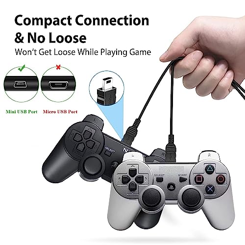 Rzzhgzq 3 Pack 10ft PS3 Controller Charger Cable Charger for Sony Playstation 3 / PS-3 Slim SixAxis Controller,PS3 Charging Cord,PS Move DualShock 3 Remote Charge Wire,Digital Camera, TI84 Plus CE