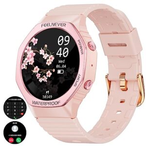smart watch for women,answer/make call,1.32'' hd touchscreen,100 sports modes fitness tracker with heart rate/sleep monitor/blood oxygen,ip67 waterproof smartwatch for iphone android pink purple