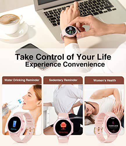 Smart Watch for Women,Answer/Make Call,1.32'' HD Touchscreen,100 Sports Modes Fitness Tracker with Heart Rate/Sleep Monitor/Blood Oxygen,IP67 Waterproof Smartwatch for iPhone Android Pink Purple