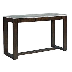 progressive furniture stateside counter table brown faux marble, java/white