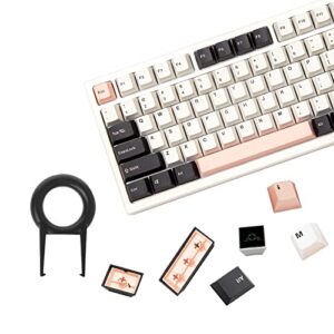jolintal 160 keys pink keycap, doubleshot pbt keycap set cherry profile keycaps, white black pink cherry mx switch keycaps 75 percent for mechanical keyboard (ov)