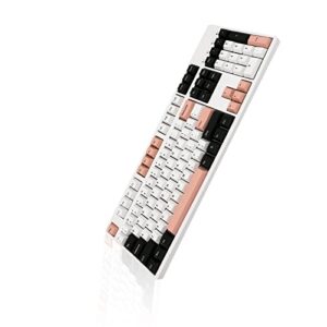 JOLINTAL 160 Keys Pink Keycap, Doubleshot PBT Keycap Set Cherry Profile Keycaps, White Black Pink Cherry MX Switch Keycaps 75 Percent for Mechanical Keyboard (OV)