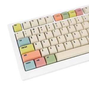 jolintal 134 keys canvas retro beige keycaps, pbt custom keycaps, dye sublimation cherry mx xda profile keycaps for mechanical keyboard