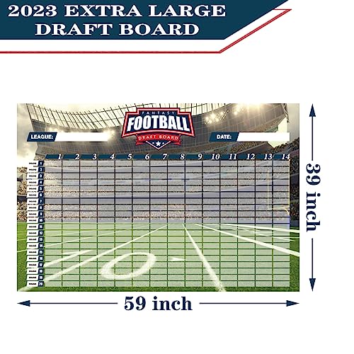 KIKIGO Fantasy Football Draft Board 2023-2024 Kit Extra Large Board with 14 Teams 20 Rounds 500+ Player Labels 2023 Top Rookie and Blank Label