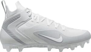 nike alpha huarache 8 elite cw4440-110 white/pure platinum/wolf grey men's lacrosse cleats 7 us