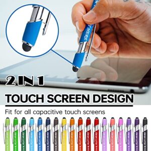 10 Pcs Personalized Pens Bulk Custom Ballpoint Pen, Engraved Pen with Name Logo Text Stylus Pens for Touch Screens Bulk-for Businesses, Office, Events, Wedding Gift for Men Women - 18 Colors