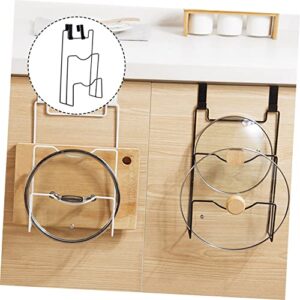 BUGUUYO Kitchen Cabinet Door Lid Holder L Brackets for Shelves Metal Stand Metal Storage Rack Wall Pot Lid Holder Wall Lid Organizer Saucepan Lid Wall Rack Decorative Pan Cover Rack Food