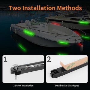 RVZONE Boat Navigation Lights, Navigation Lights For Boats Led, Boat Lights For Night Fishing, Boat Red and Green Bow Lights, Deck Lights for Marine, Yacht, Kayak, Bass Boat, Pontoon Boat