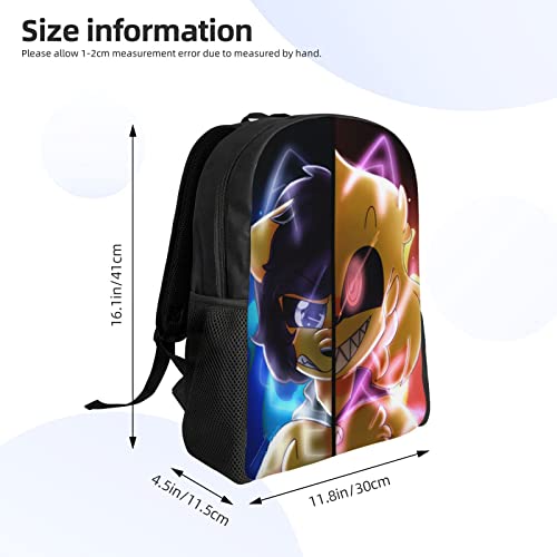 Hei Bai.JZQ Outdoor Durable Multifunction Casual Canvas Bag Cartoon Backpack Daypack Bookbag