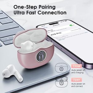 HKERR Wireless Earbuds, 50Hrs Playtime Bluetooth Earbuds Built in Noise Cancellation Mic with Charging Case, Bluetooth Headphones with Stereo Sound, IPX7 Waterproof Ear Buds for iPhone and Android