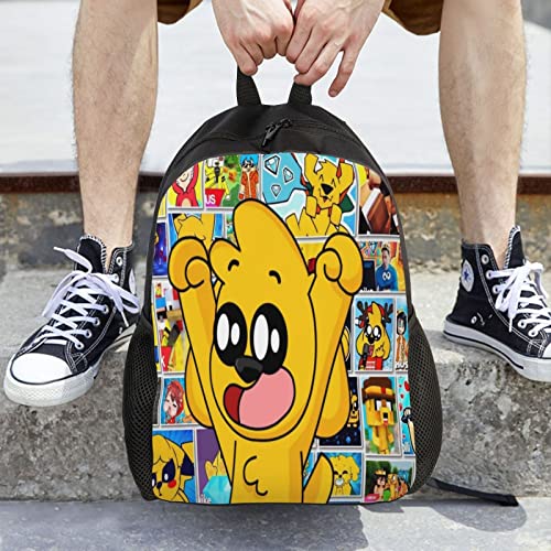 Hei Bai.JZQ Outdoor Durable Multifunction Casual Canvas Bag Cartoon Backpack Daypack Bookbag