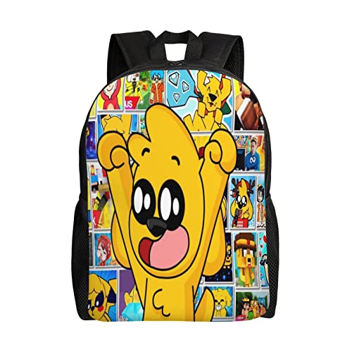 Hei Bai.JZQ Outdoor Durable Multifunction Casual Canvas Bag Cartoon Backpack Daypack Bookbag